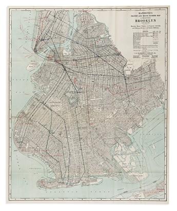 (NEW YORK CITY.) Group of 5 late-nineteenth and early-twentieth-century folding maps.